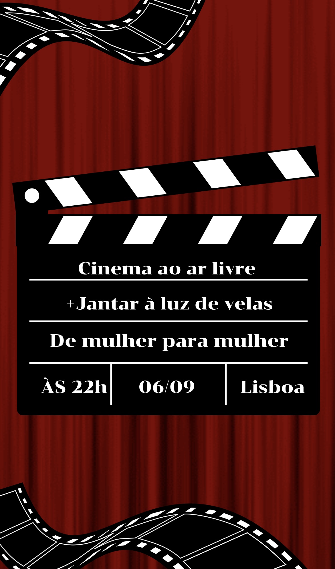 Jantar e Cinema ao Ar Livre